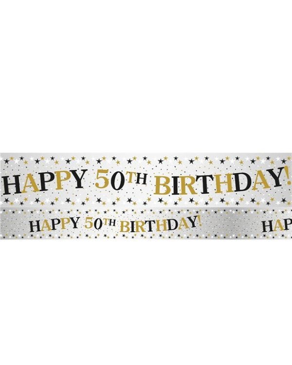 Sparkling Celebration 50th Foil Banner - 2.7m