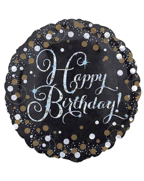 Happy Birthday Gold Sparkling Celebration Balloon - 18&quot; Foil