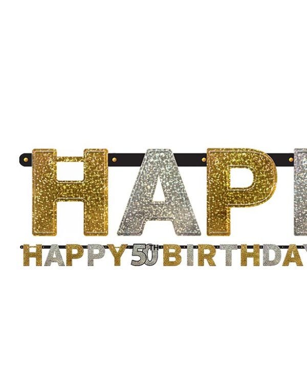 Sparkling Celebration 50th Birthday Letter Banner - 2m