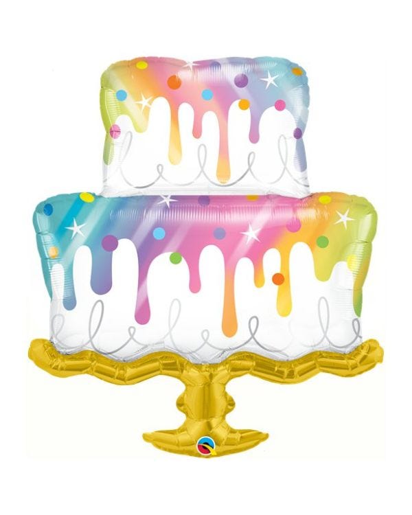 Rainbow Drip Cake Supersize Balloon - 45&quot; Foil