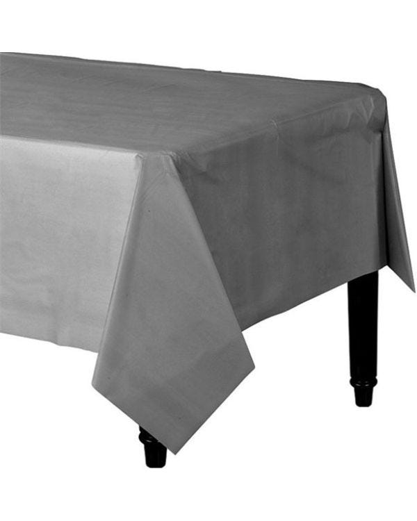 Silver Plastic Table Cover - 1.4m x 2.8m