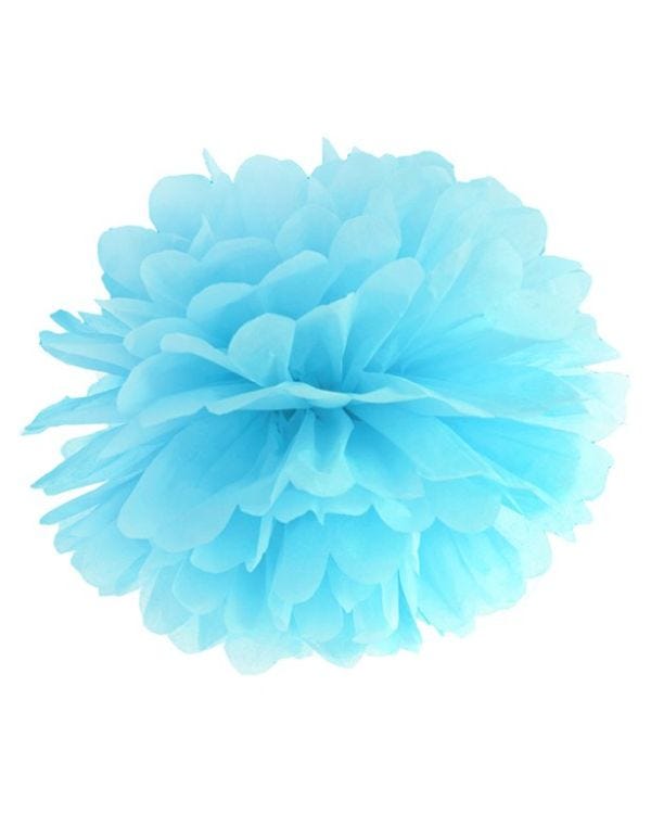 Turquoise Pom Pom Decoration - 25cm