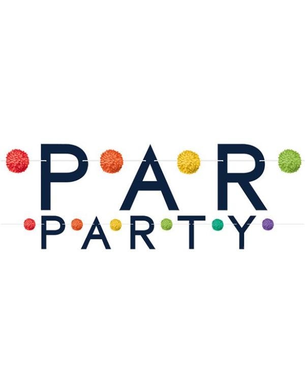 Party Letter Banner with Pom Poms - 1.9m