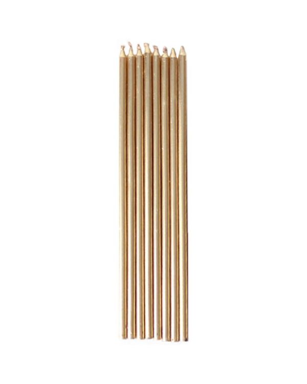 Gold Tall Candles - 16cm (10pk)