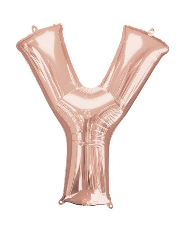 Rose Gold Letter Y Air Filled Balloon - 16&quot; Foil