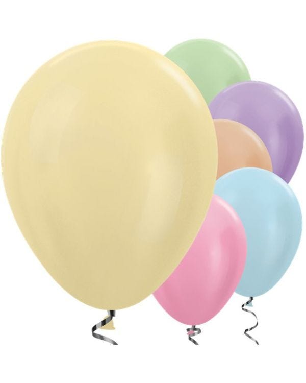 Multi-coloured Satin Balloons - 12&quot; Latex Balloons (50pk)