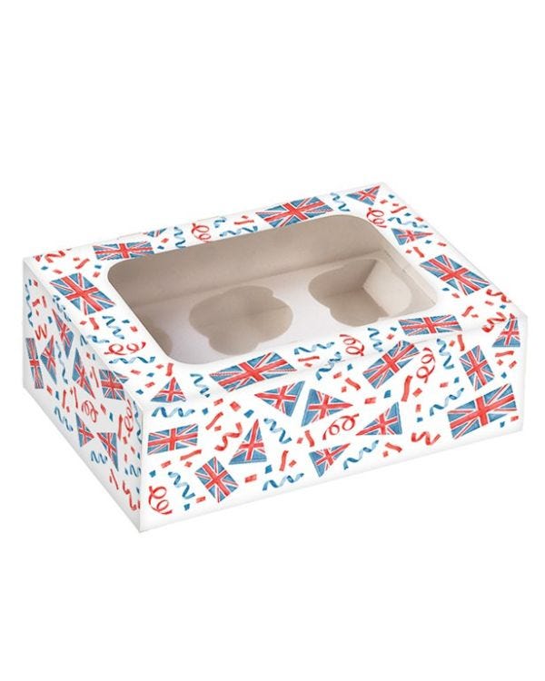 Union Jack Cupcake Box - 23cm