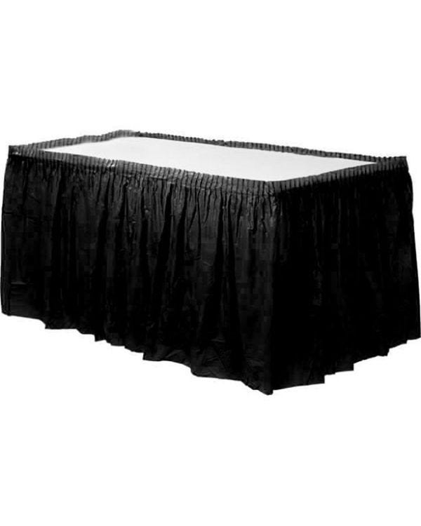 Black Plastic Tableskirt - 73cm x 4.2m