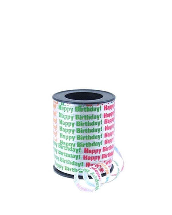 Happy Birthday Curling Balloon Ribbon - 68.5m