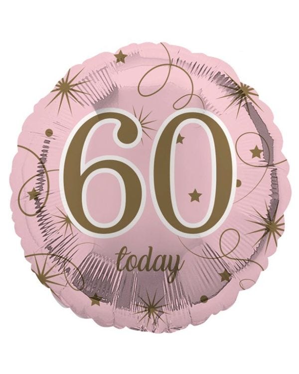 60th Pink Birthday Balloon - 18&quot; Foil