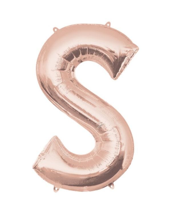 Rose Gold Letter S Balloon - 34 Foil