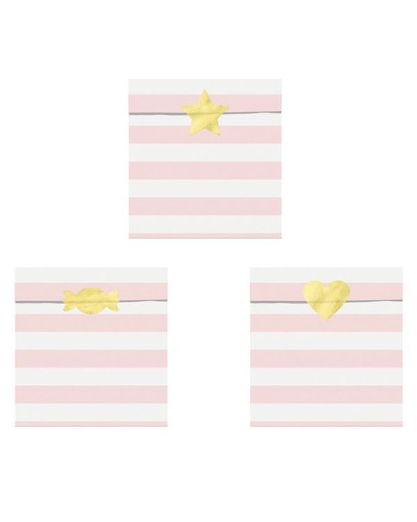 Light Pink Stripe Paper Treat Bags - 14cm (6pk)