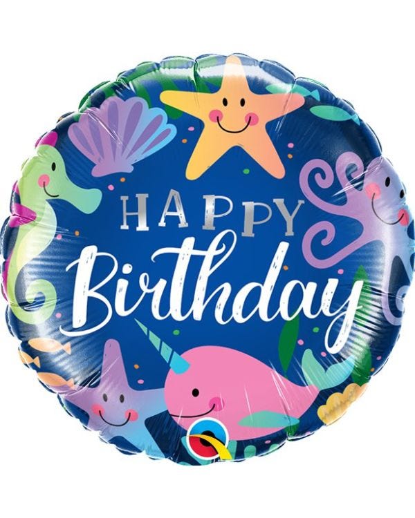 Happy Birthday Under The Sea Balloon - 18&quot; Foil