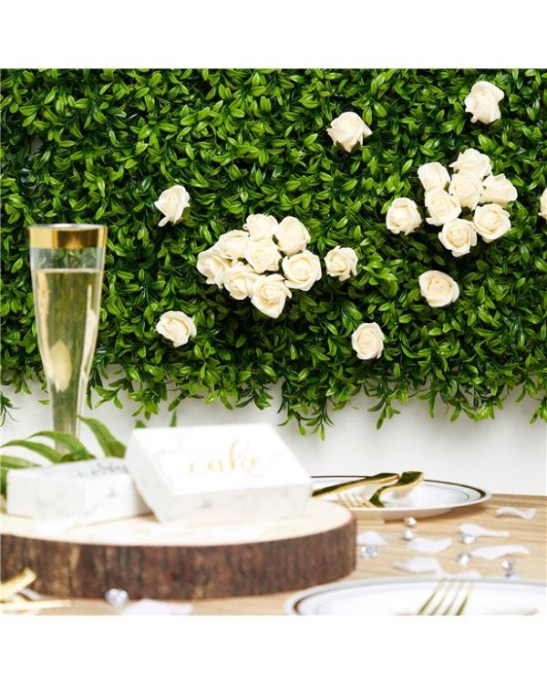 Mini Ivory Foam Rose Bud Decorations (8pk)