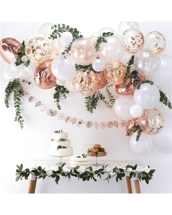 Rose Gold Balloon Arch - 70 Balloons