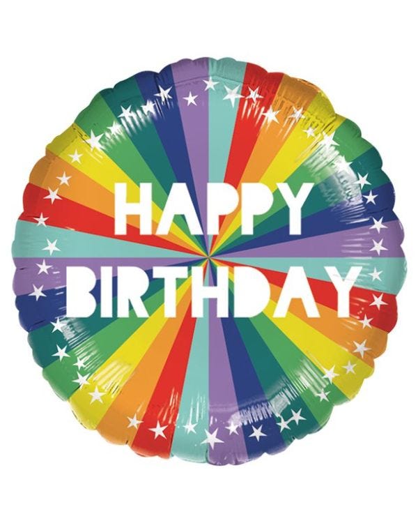 Happy Birthday Rainbow Foil Balloon - 18&quot;