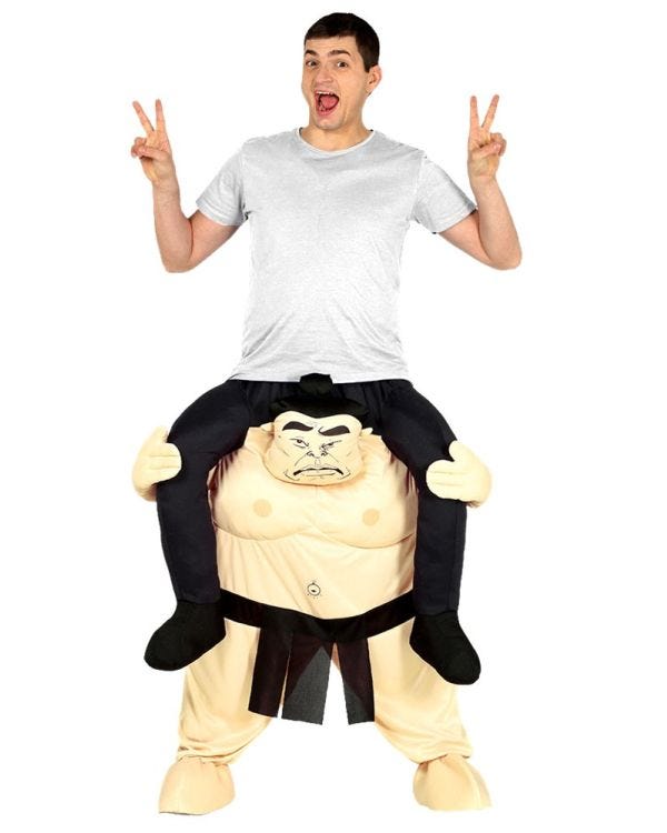 Piggyback Sumo - Adult Costume