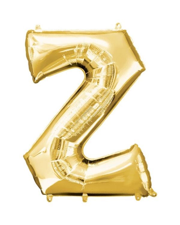 Gold Letter Z Balloon - 16&quot; Foil