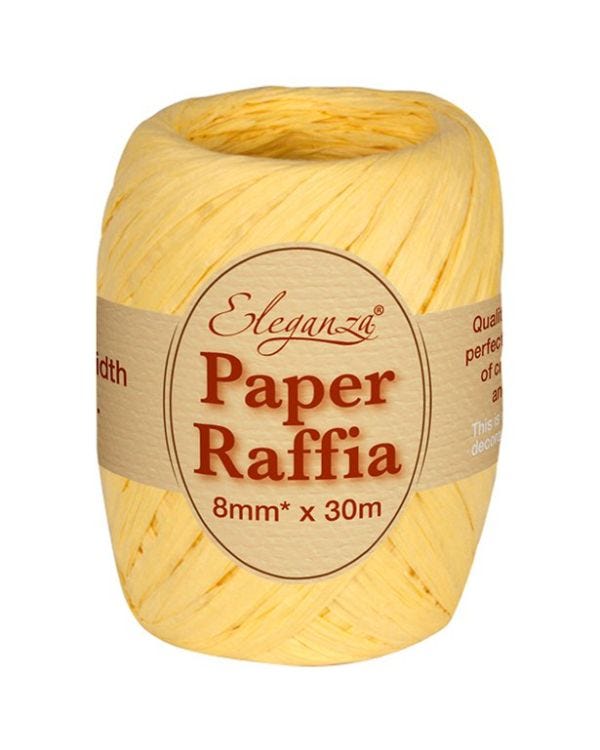 Pastel Yellow Paper Raffia - 30m