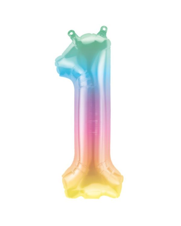 Pastel Ombre Number 1 16&quot; Foil (Foil Balloons)