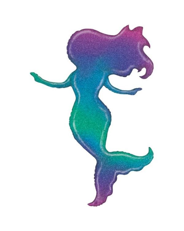 Glitter Mermaid Holographic Supersize Balloon - 52&quot; Foil