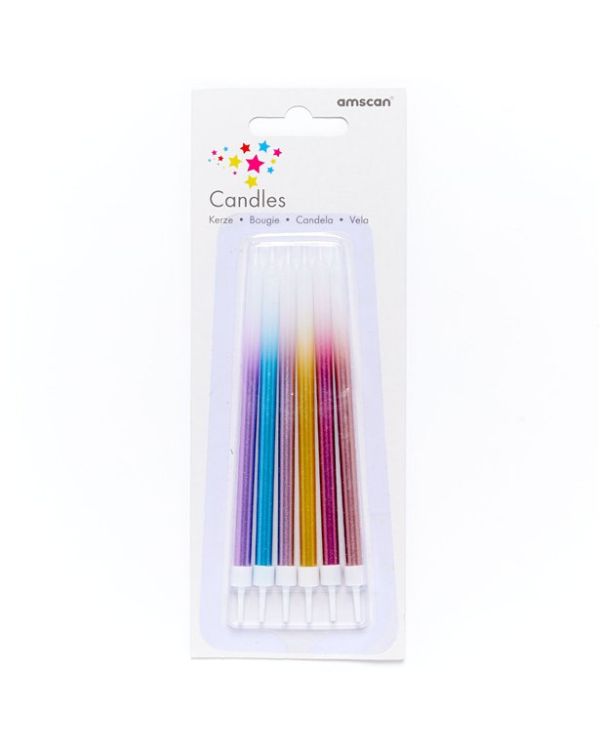 Girls Rule Ombre Cake Candles (6pk)