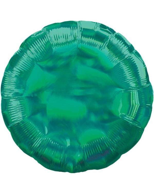 Green Iridescent Circle Balloon - 18&quot; Foil