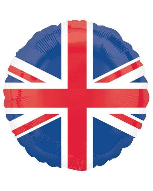Union Jack Design Round Foil Balloon - 18&quot;
