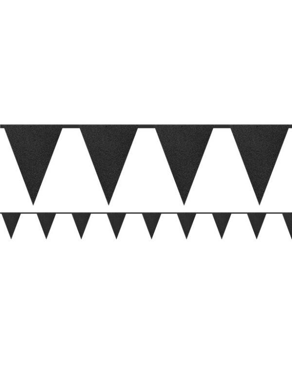 Black Glitter Paper Bunting - 6m