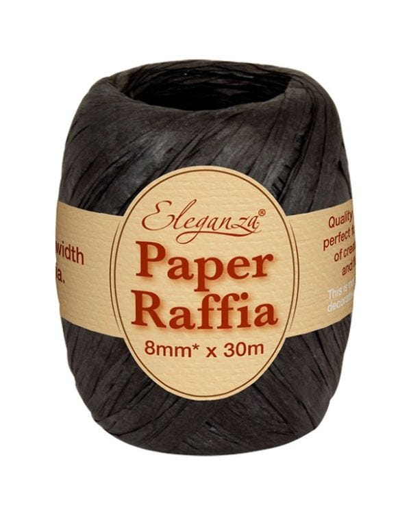 Black Paper Raffia - 30m