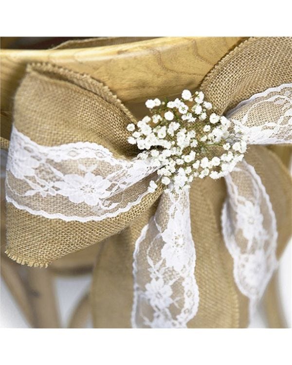 Hessian &amp; Lace Chair Sash - 2.7m