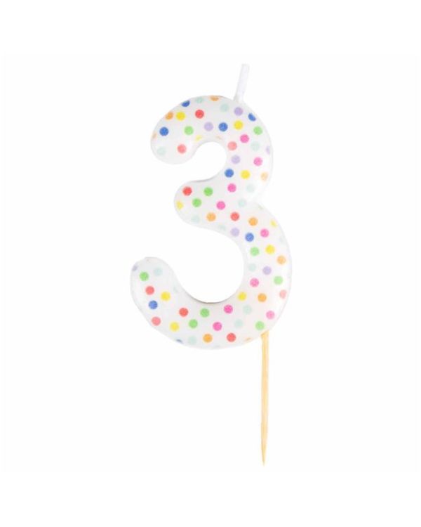 Number 3 Dots Candle