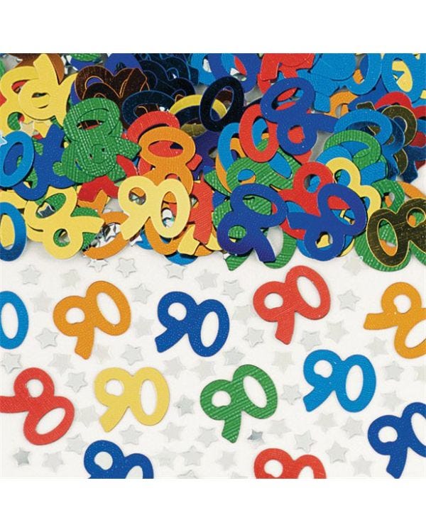 Multicoloured 90th Confetti (14g pack)