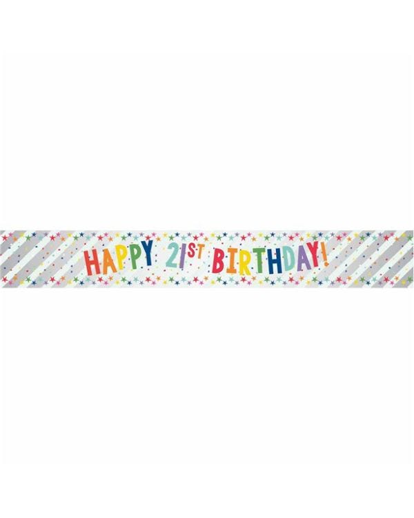 Happy 21st Birthday Foil Banner - 1.74m