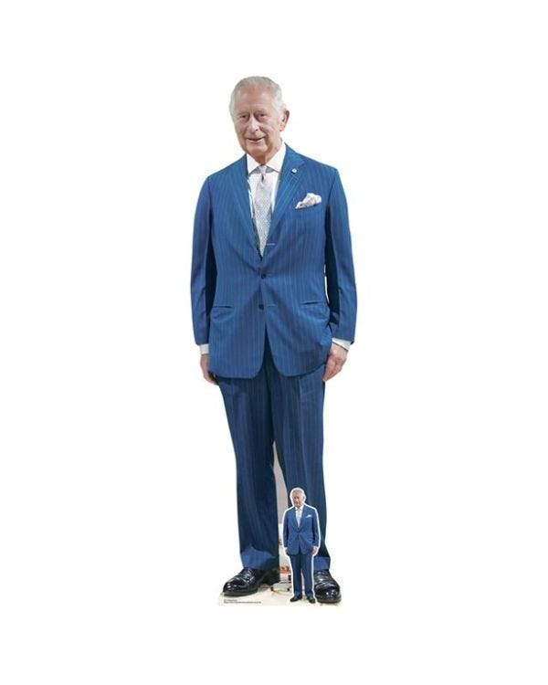 King Charles Blue Suit Cardboard Cutout - 179cm x 56cm