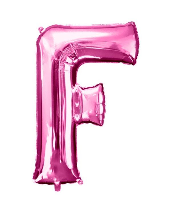 Pink Letter F Balloon - 34&quot; Foil