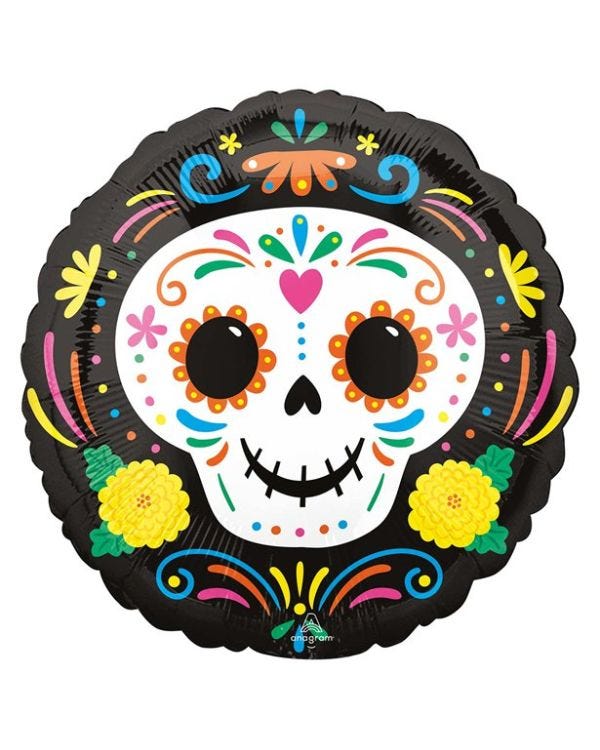 Day of the Dead Skull Balloon - 18&quot; Foil