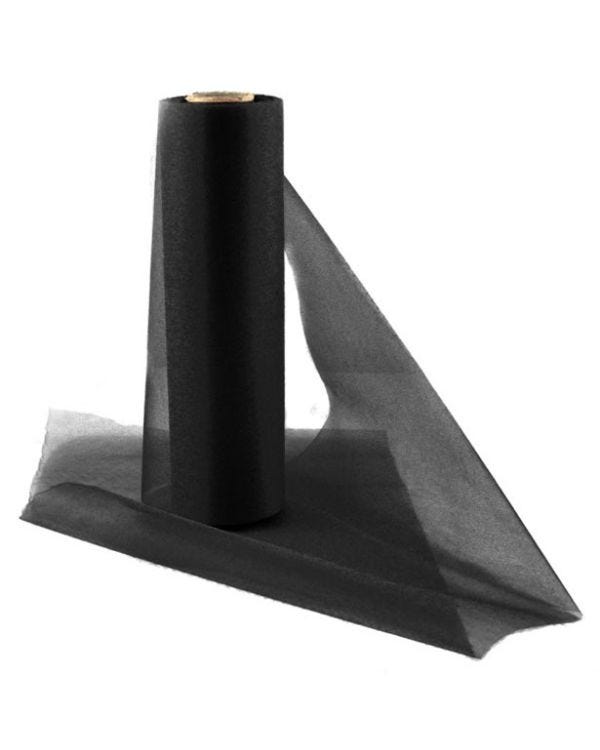 Black Organza Sheer Roll - 25m