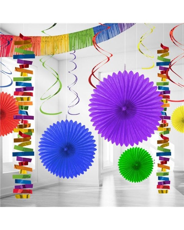 Rainbow Paper &amp; Foil Room Decorating Kit