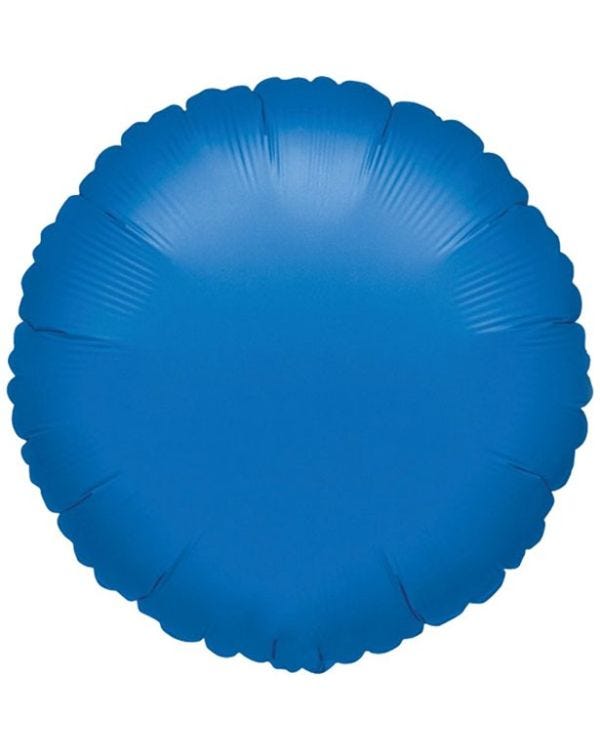 Blue Round Balloon - 18&#039;&#039; Foil - unpackaged