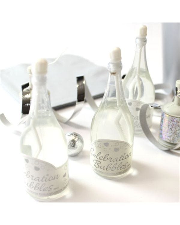 White Champagne Wedding Bubbles - 32ml (24pk)