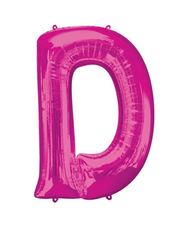 Pink Letter D Air Filled Balloon - 16&quot; Foil