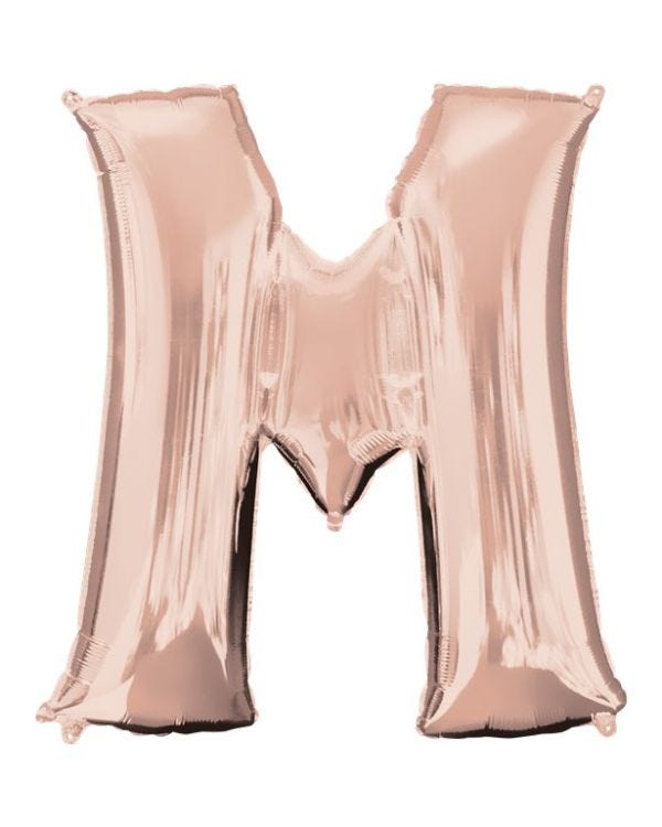Rose Gold Letter M Balloon - 34 Foil