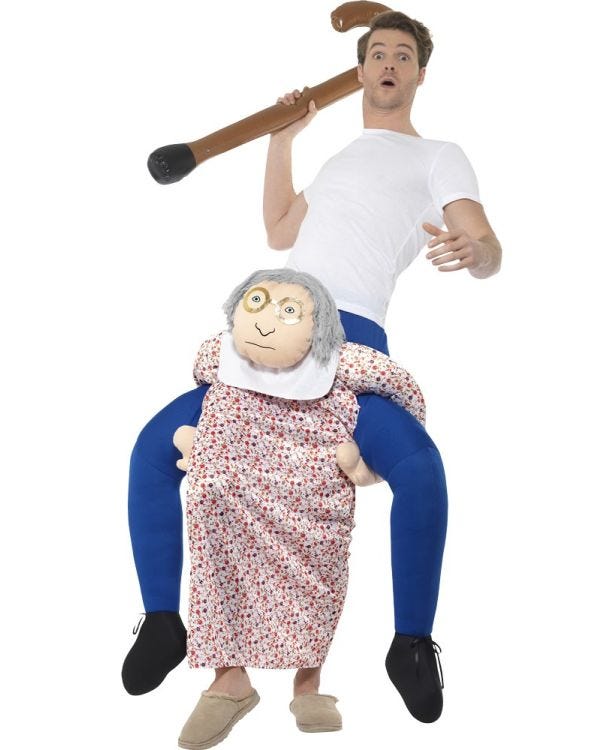Piggyback Grandma - Adult Costume