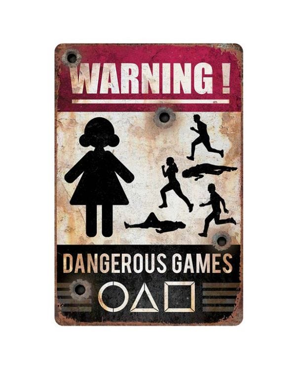 Dangerous Games Sign - 24cm x 36cm