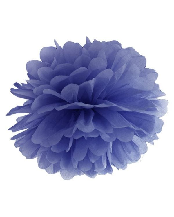 Navy Blue Pom Pom Decoration - 25cm