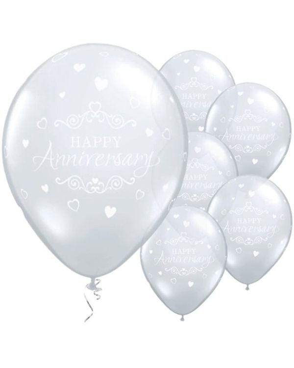 Anniversary Classic Hearts Balloons - 11&quot; Latex (25pk)