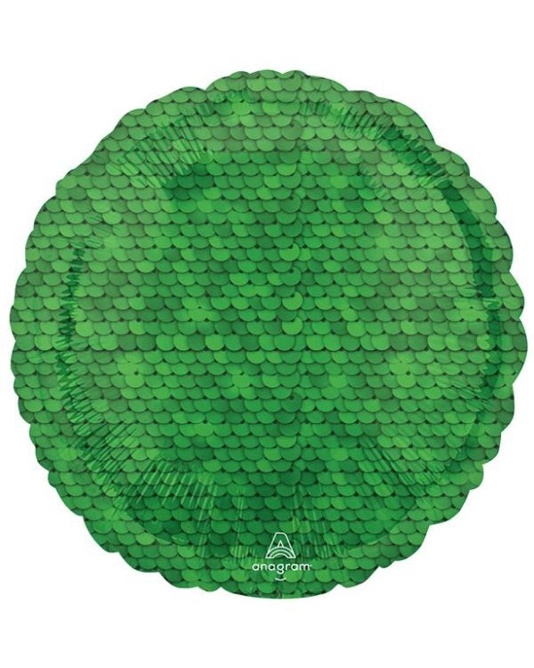 Green Sequin Print Balloon - 18&quot; Foil