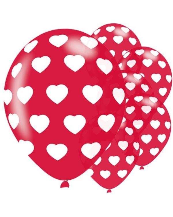 Polka Heart Latex Balloons - 11&quot; (6pk)