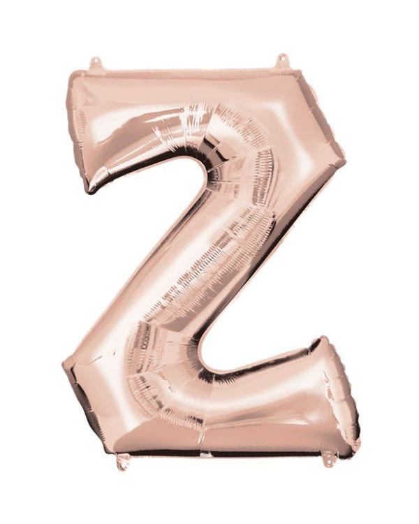 Rose Gold Letter Z Air Filled Balloon - 16&quot; Foil